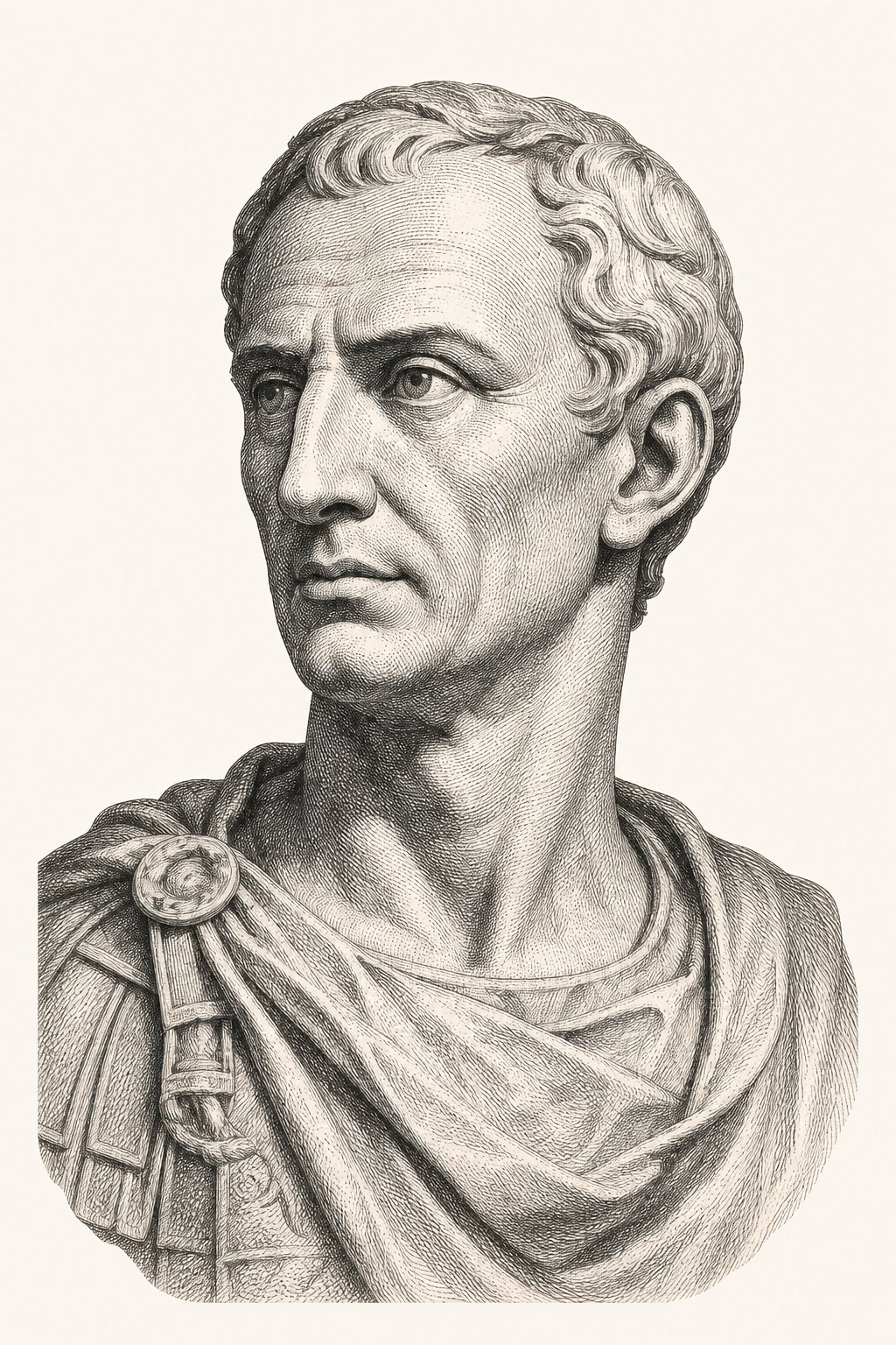 Engraved portrait of Julius Caesar
